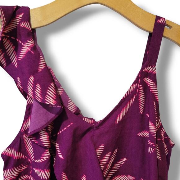 A New Day Women's Printed Asymmetrical Ruffle Tank Top Sleeveless Blouse - small - Picture 4 of 8